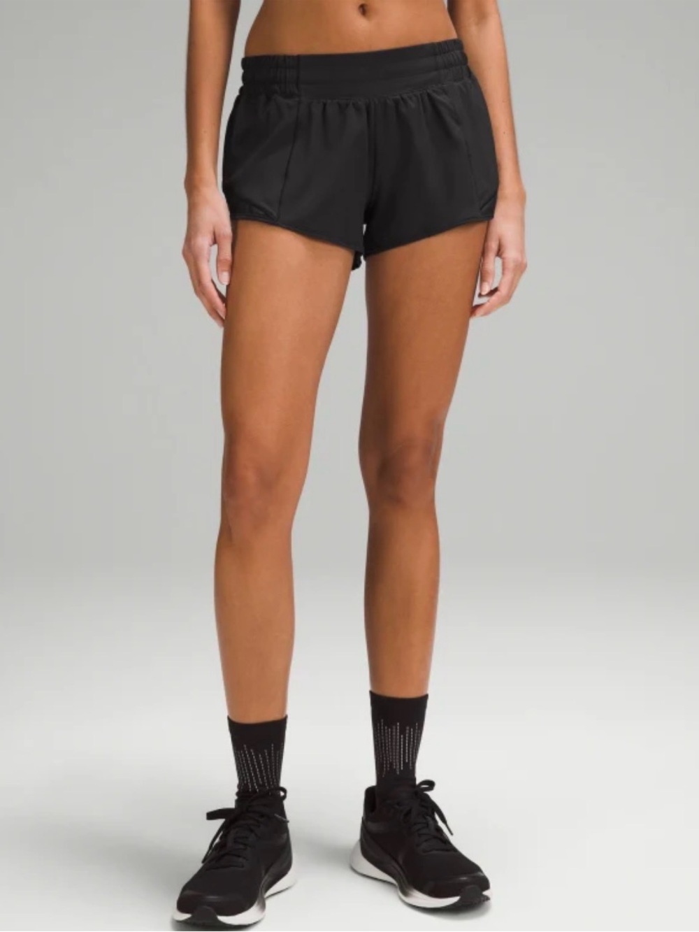 Women's lululemon Hotty Hot Black Athletic Running Shorts size 8